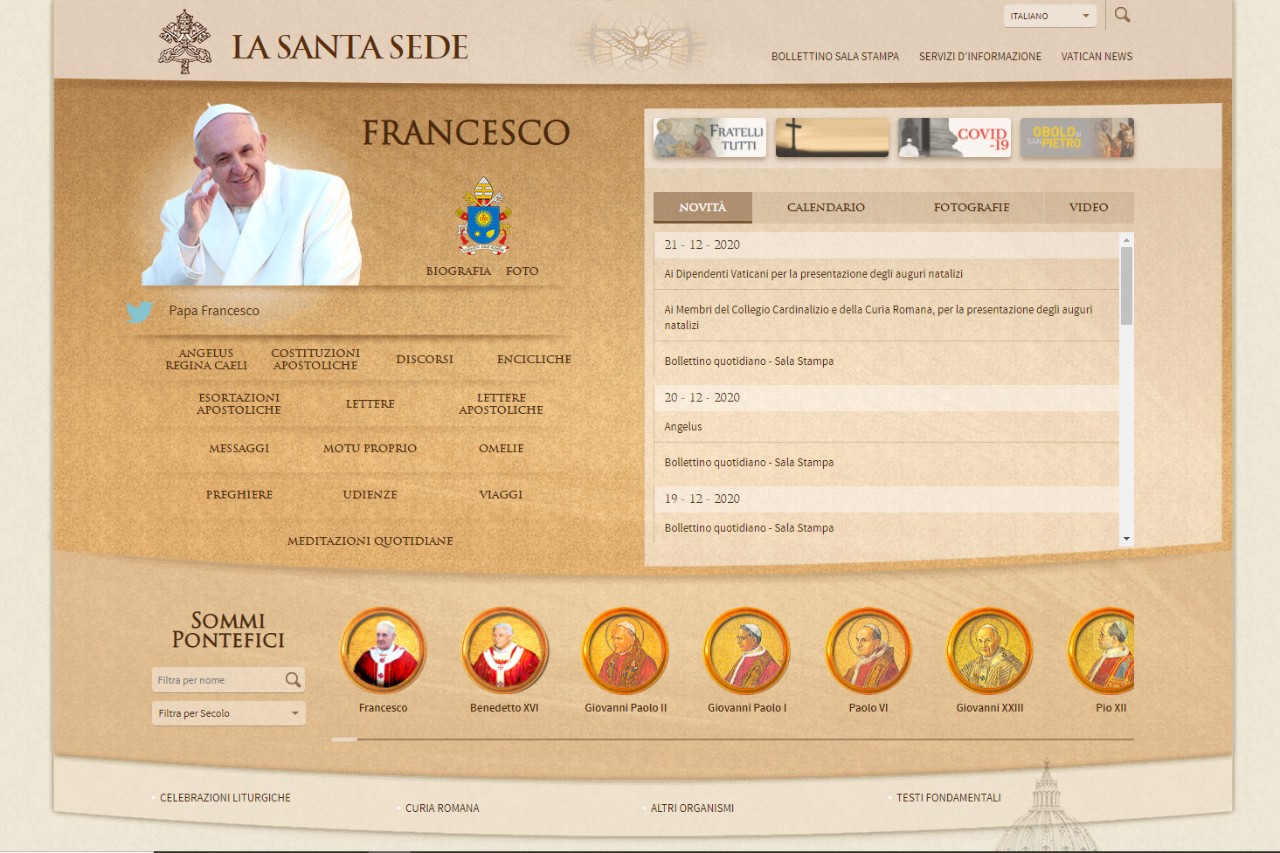 25° del sito Vatican.va: ieri un seme, oggi il custode della memoria